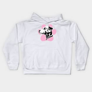 Dalmatian Pink Paw Print Art Kids Hoodie